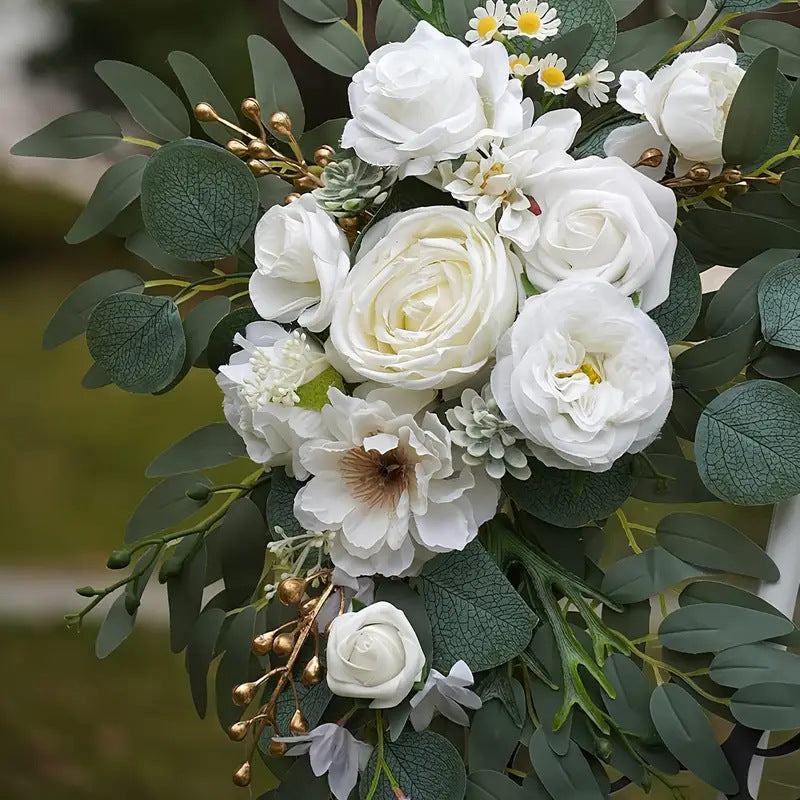 Artificial Wedding Arch Flowers Swag Set of 2