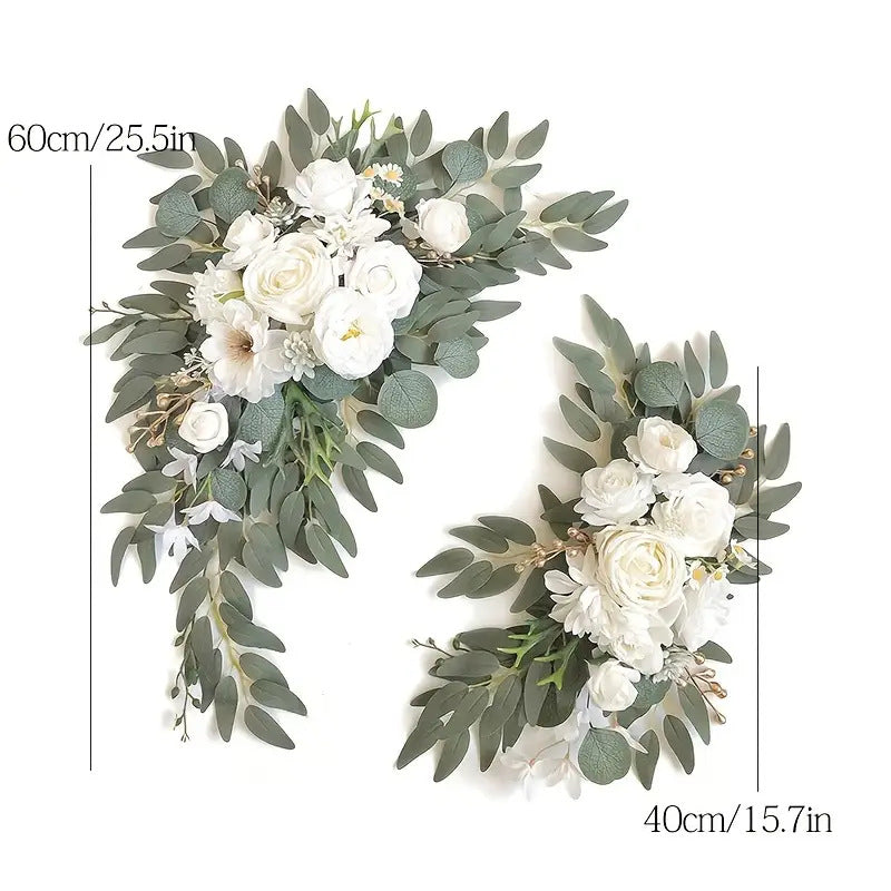 Artificial Wedding Arch Flowers Swag Set of 2
