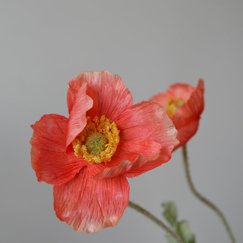 23" Faux Poppy Flower Set of 6