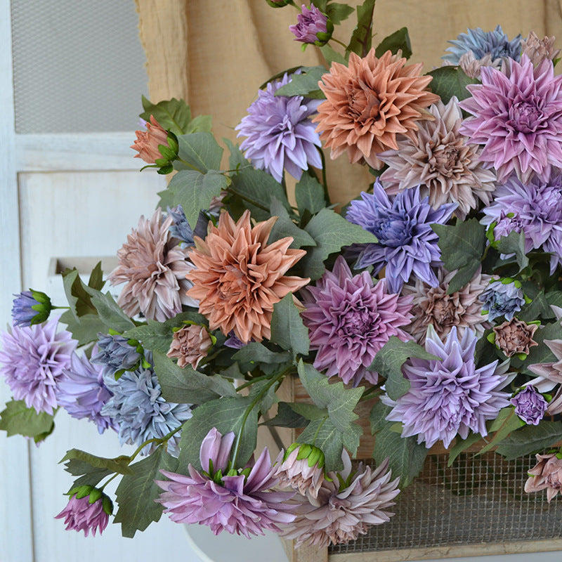 26" Faux Dahlia Flower Set of 6