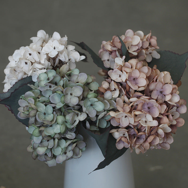 14" Faux Autumn Hydrangea Flower Set of 6