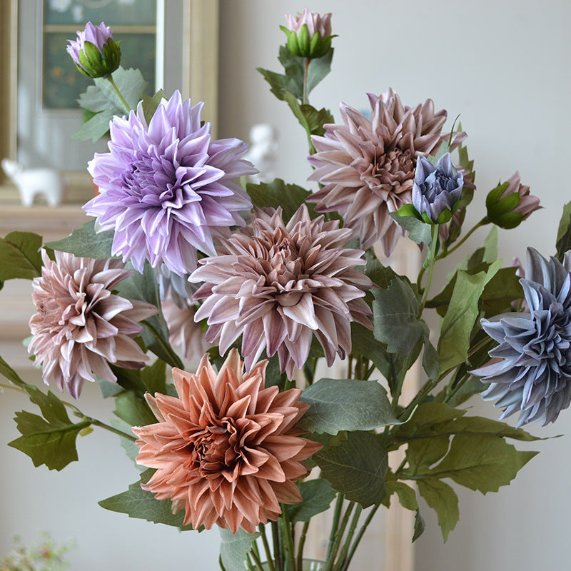 26" Faux Dahlia Flower Set of 6