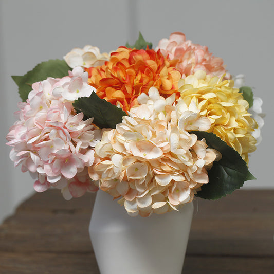 14" Faux Spring Hydrangea Flower Set of 6