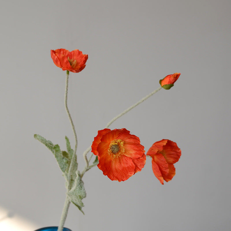 23" Faux Poppy Flower Set of 6