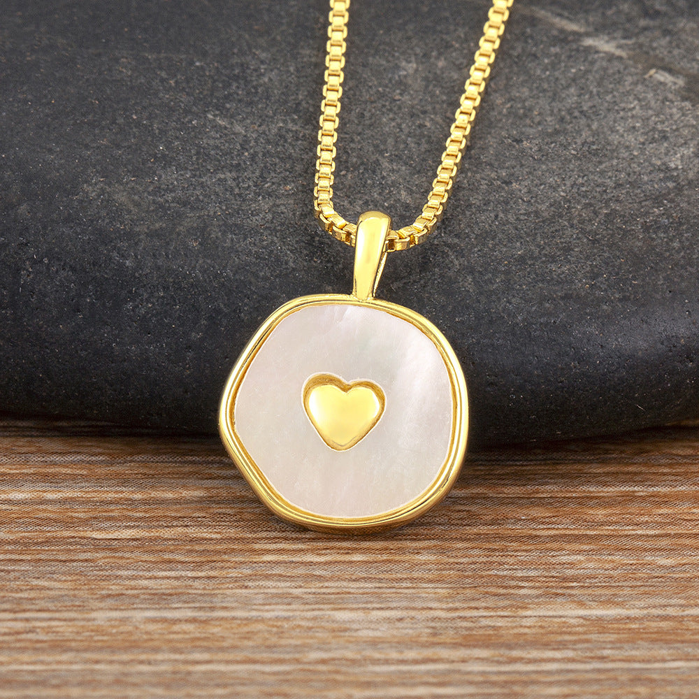 18-carat gold-plated enamel cross pendant necklace—“Love the LORD your God with all your heart and with all your soul and with all your strength. (Deuteronomy6:5 NIV)“