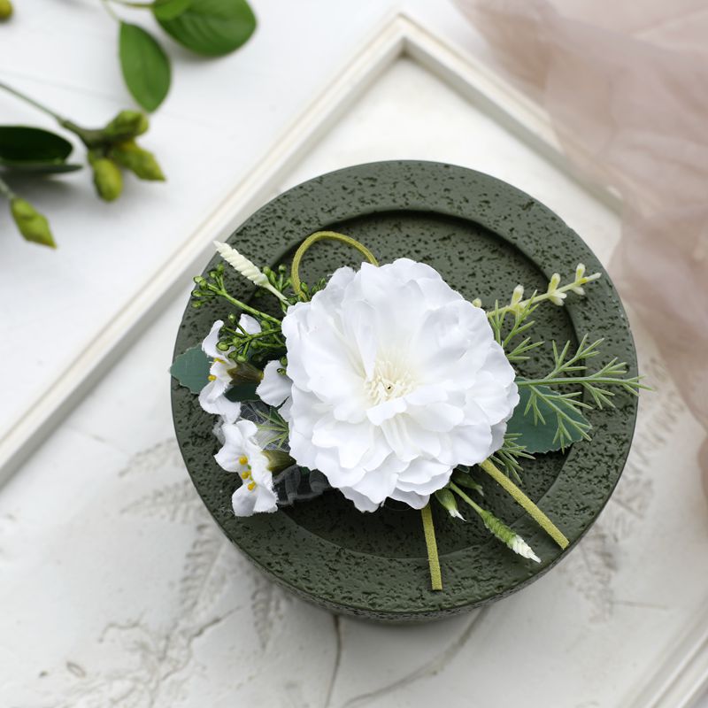 White Rose Corsage, Artificial Flower Corsage, Wedding Ceremony, Anniversary Ball, Formal Dinner Corsage