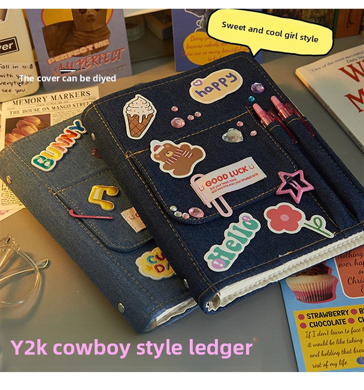 Retro Denim Cover Four-Panel Notebook