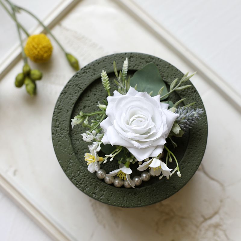 White Rose Corsage, Artificial Flower Corsage, Wedding Ceremony, Anniversary Ball, Formal Dinner Corsage