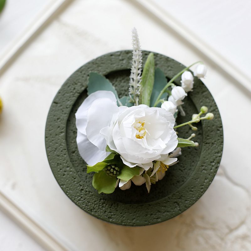 White Rose Corsage, Artificial Flower Corsage, Wedding Ceremony, Anniversary Ball, Formal Dinner Corsage