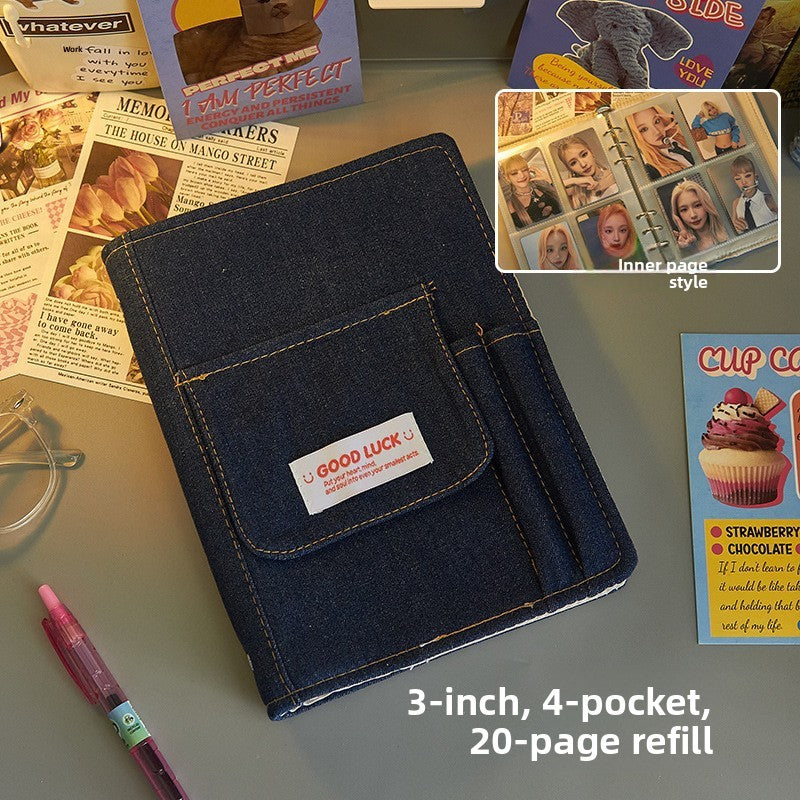 Retro Denim Cover Four-Panel Notebook