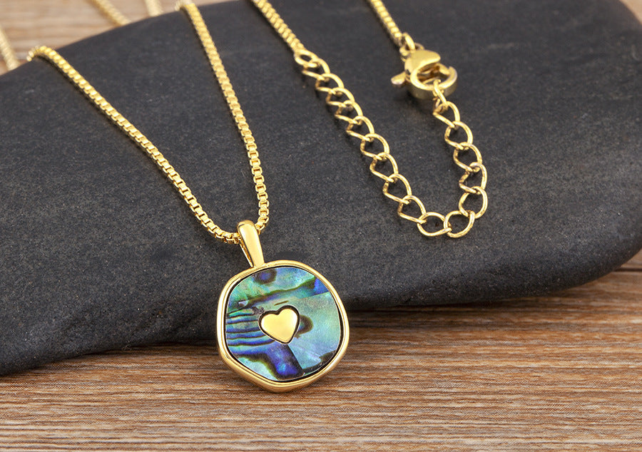 18-carat gold-plated enamel cross pendant necklace—“Love the LORD your God with all your heart and with all your soul and with all your strength. (Deuteronomy6:5 NIV)“